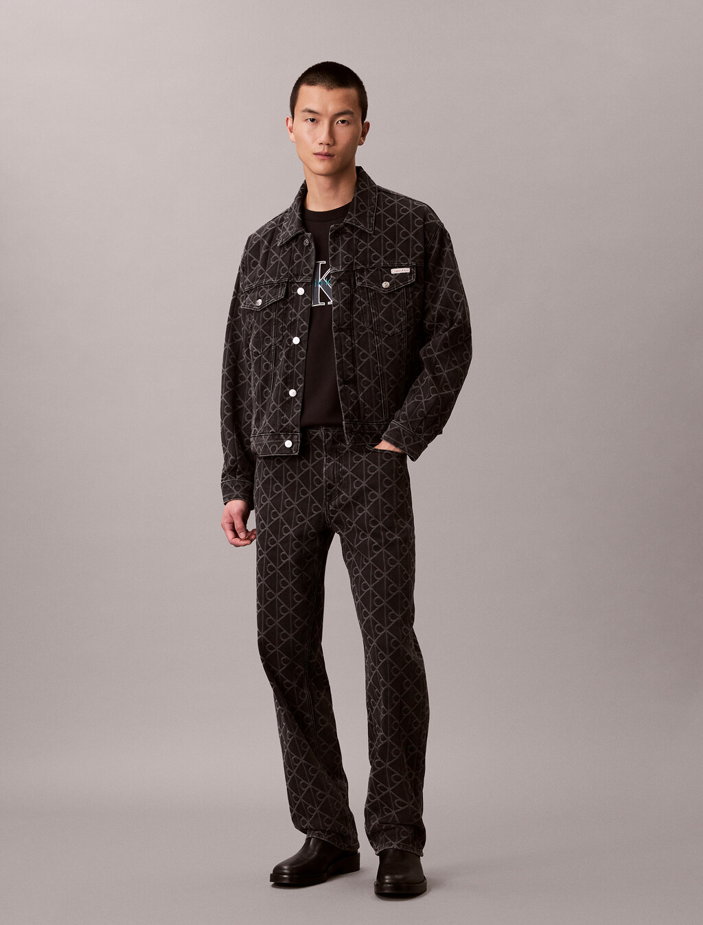 Monologo Graphic Relaxed T-Shirt, Black, hi-res