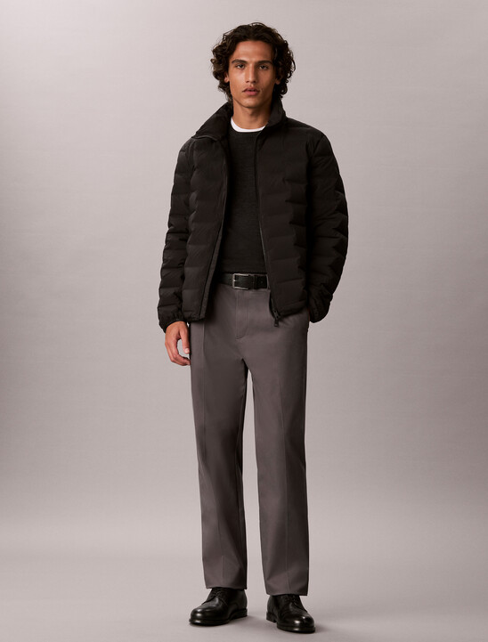 Quilted Mock Neck Down Puffer Jacket