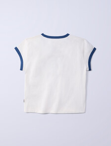 Jung Kook for Calvin Klein Icons Graphic Ringer Baby Tee, Lily, hi-res