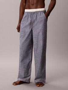 Cotton Chambray Sleep Pants, CHAMBRAY INDIGO, hi-res