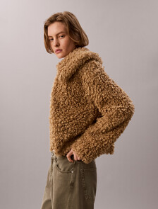 Faux Shearling Teddy Jacket, Tigers Eye, hi-res