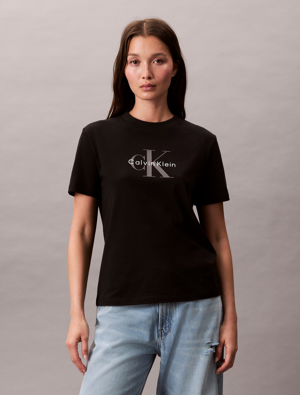 Monogram 標誌 T 恤, Black, hi-res