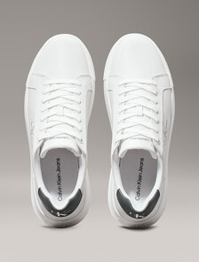 Leather Trainers, Bright White/Green Palm, hi-res