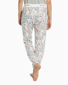 WOVEN COTTON JOGGERS, FLORAL MESH+WHITE, hi-res