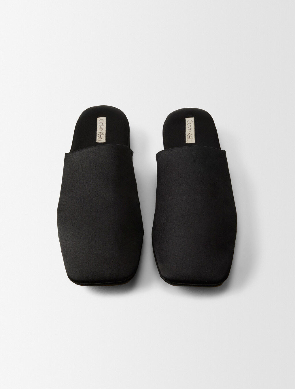 Hugh緞面絲質拖鞋, Black, hi-res