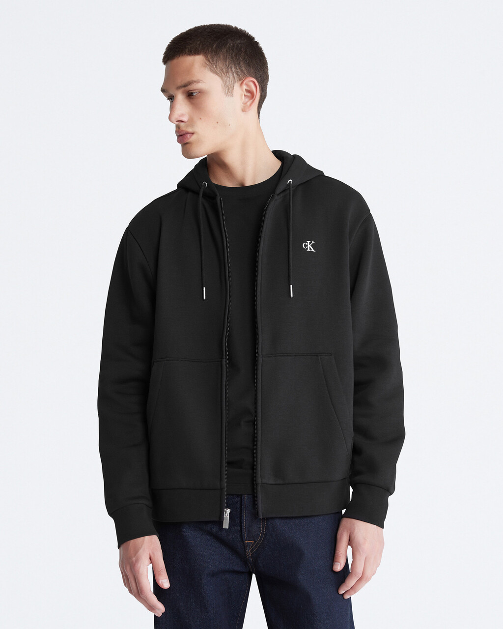 Archive Logo Zip Fleece Hoodie, Black Beauty, hi-res