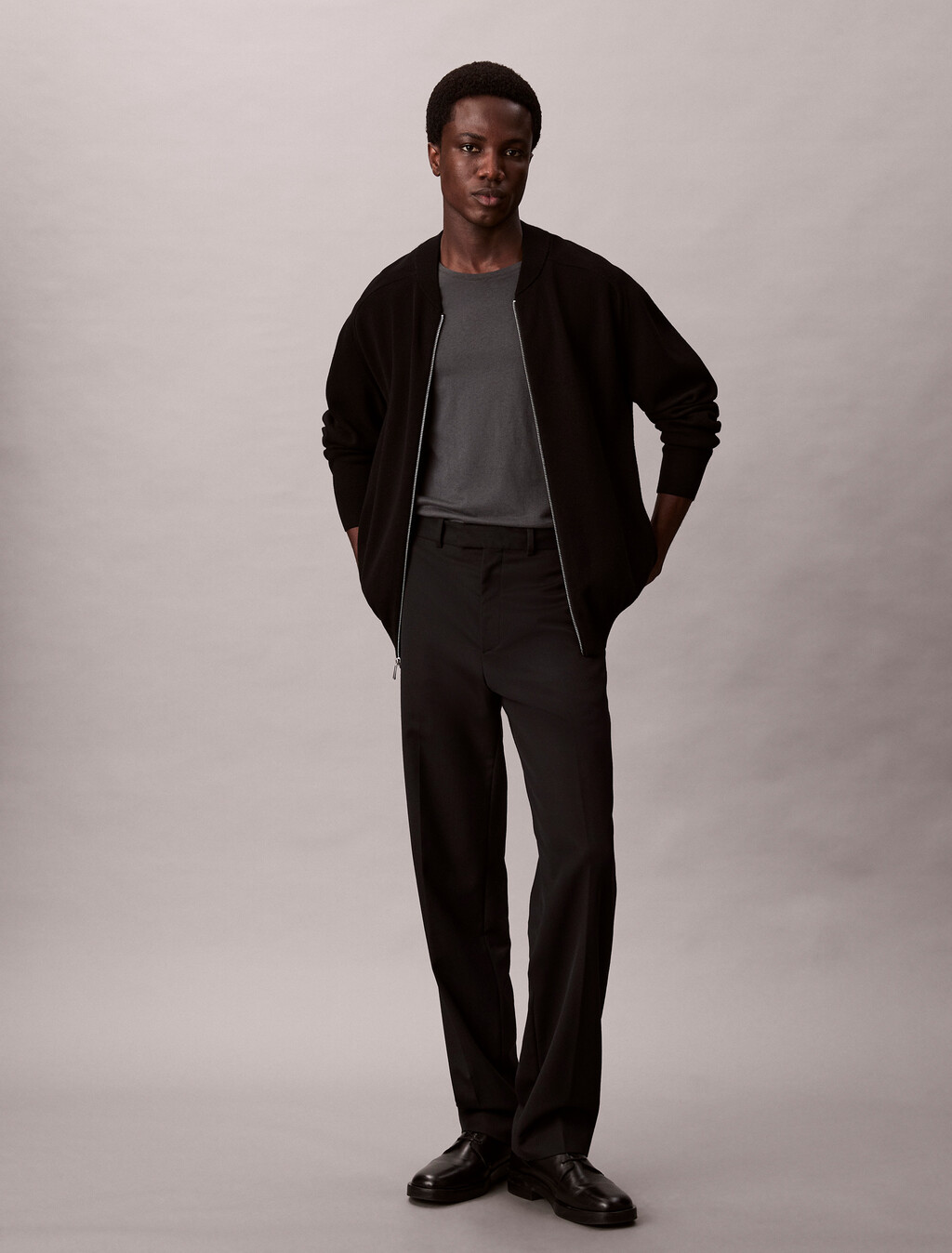 Tech Knit Bomber, Black, hi-res