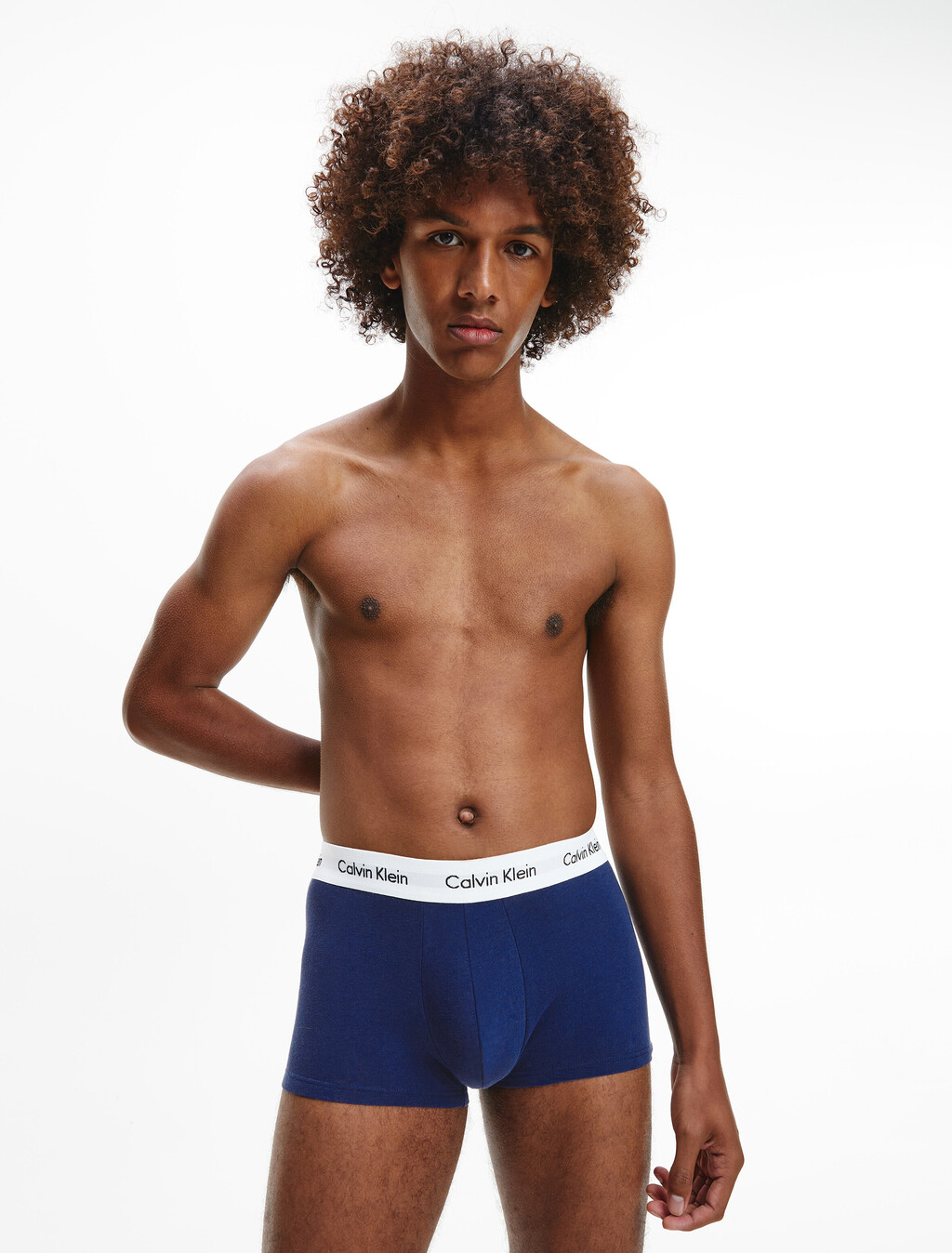Cotton Stretch 低腰貼身短版四角褲（3 件組）, White/ Pyro Blue /Red Ginger, hi-res