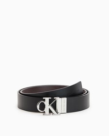 Monogram Plaque Reversible Belt 3.5Cm, BLK/BITTER TEX, hi-res