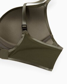 CK BLACK STRUCTURE PUSH UP PLUNGE BRA, PLATINUM GREY, hi-res