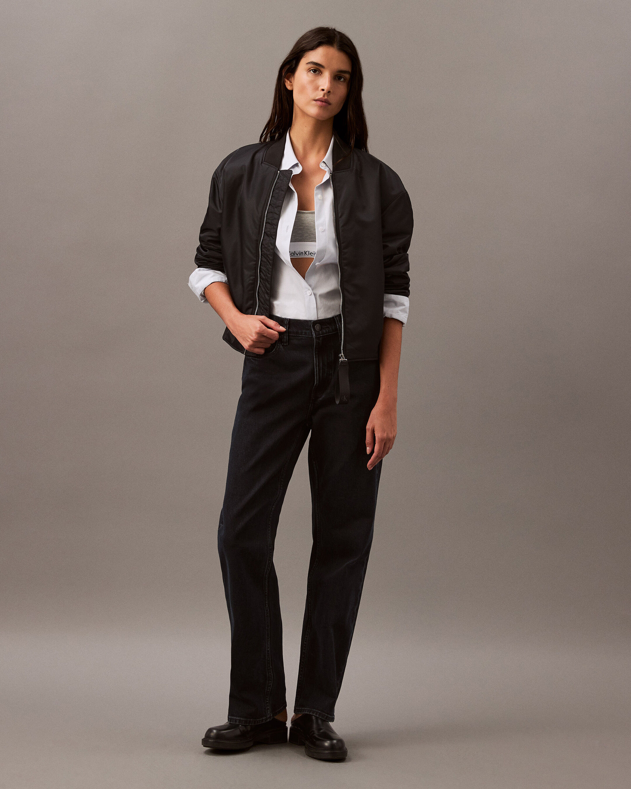 Calvin klein nylon bomber jacket shop