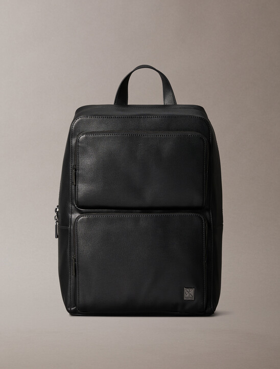 Slim Saffiano Emblem Logo Backpack