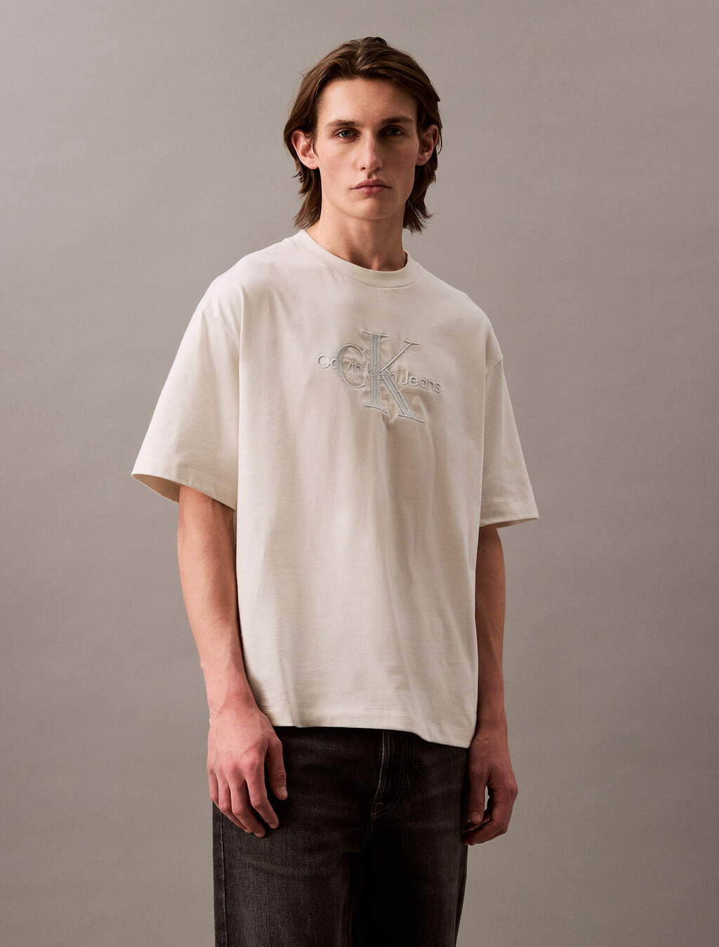 Relaxed Monogram T-shirt, Puritan Gray, hi-res