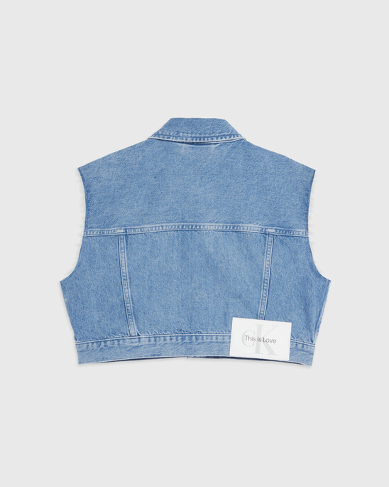 PRIDE CROPPED DENIM VEST
