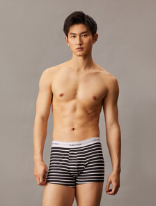 Icon 彈性棉質平口內褲 2 件組, black/ leader stripe black, hi-res