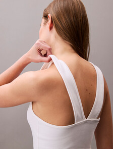 Logo Graphic Ribbed Tank Top, Brilliant White, hi-res