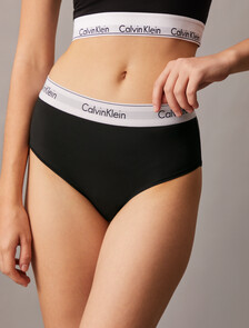 Icon Cotton Modal 棉質莫代爾高腰比基尼, Black, hi-res