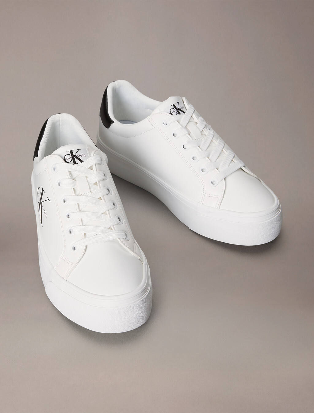 Vulcanized Flatform Lace Up Trainer, Bright White, hi-res