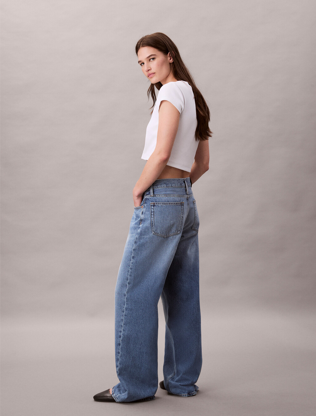 Low Rise Baggy Jeans, CARMINE, hi-res