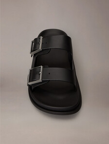 Double Buckle City Sandal, Triple Black, hi-res