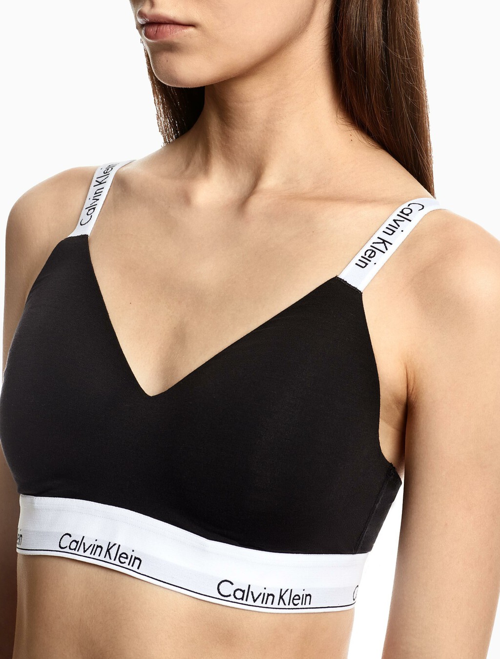 Icon Cotton Lightly Lined Bralette, Black, hi-res