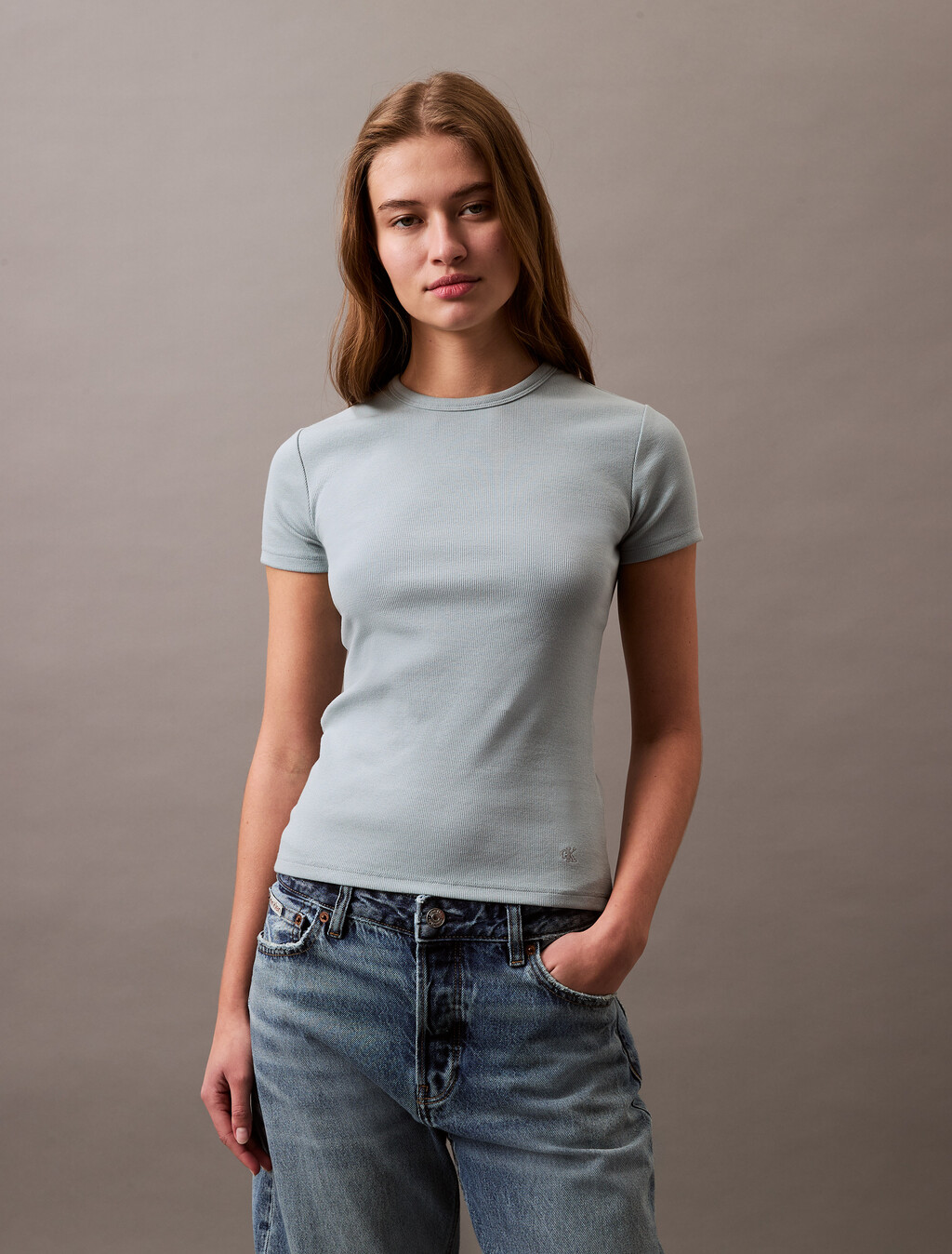 Cropped Monogram T-shirt, Smoke, hi-res