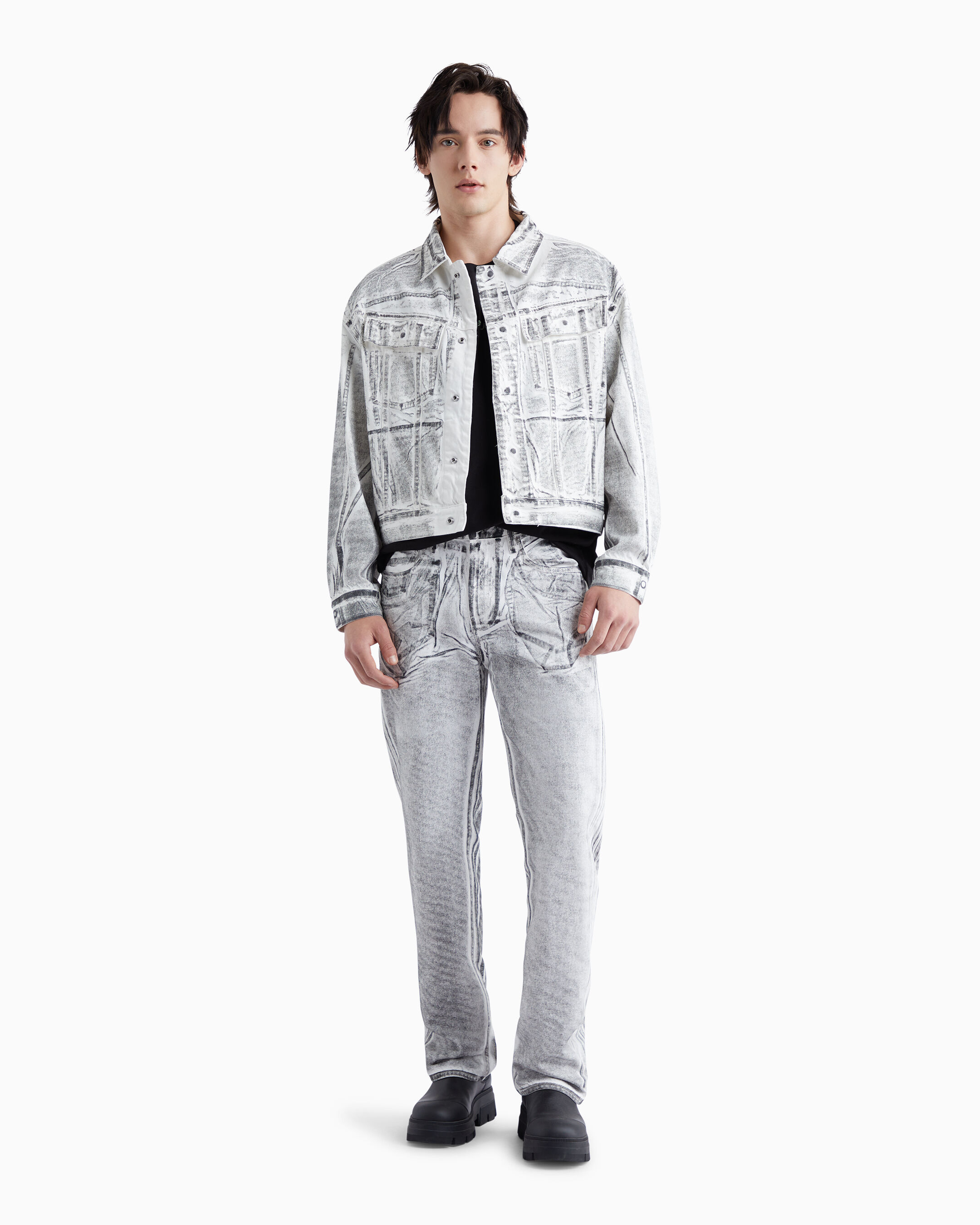 Calvin klein distressed denim sales jacket