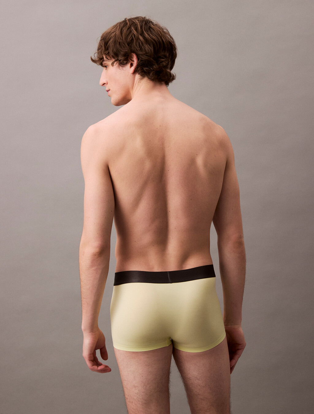 Brushed Microfiber Stretch Low Rise Trunk, Pale Lime Yellow, hi-res