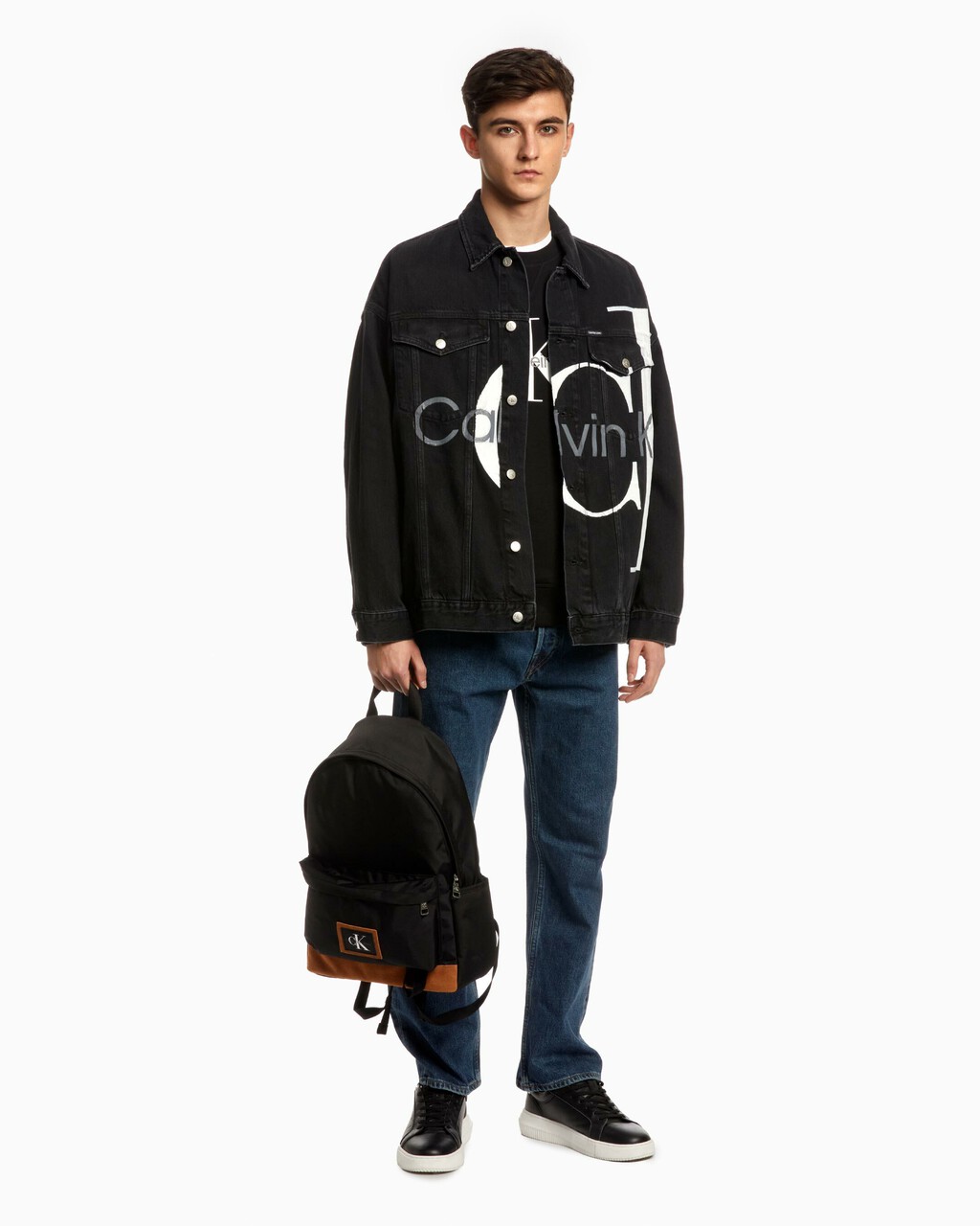 ORGANIC COTTON MONOGRAM SWEATSHIRT, Ck Black, hi-res