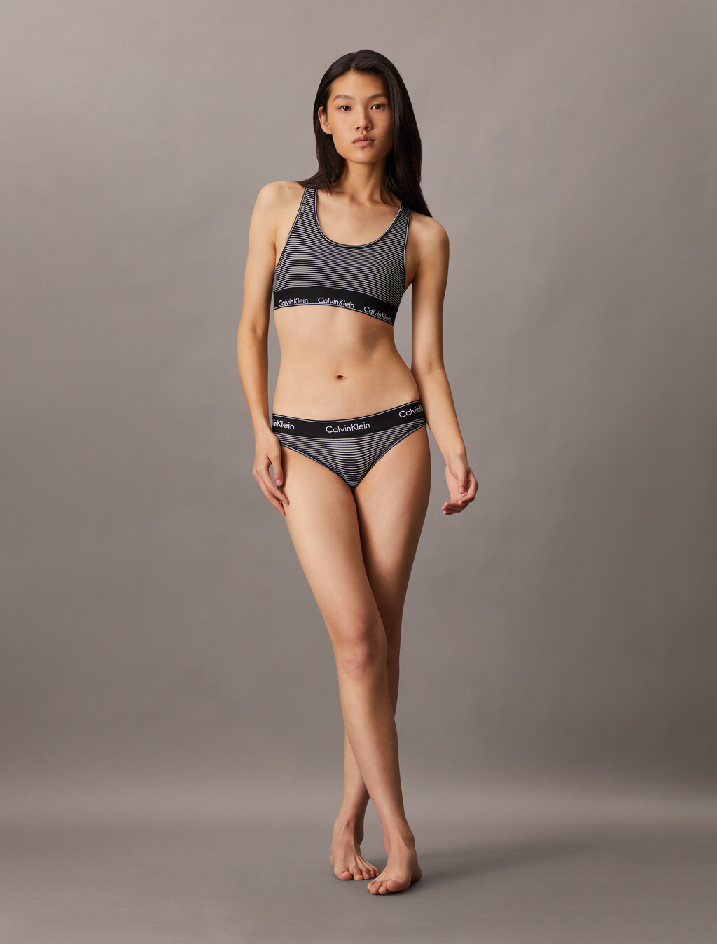 Icon Cotton Bikini, HAIRLINE STRIPE+BLACK, hi-res
