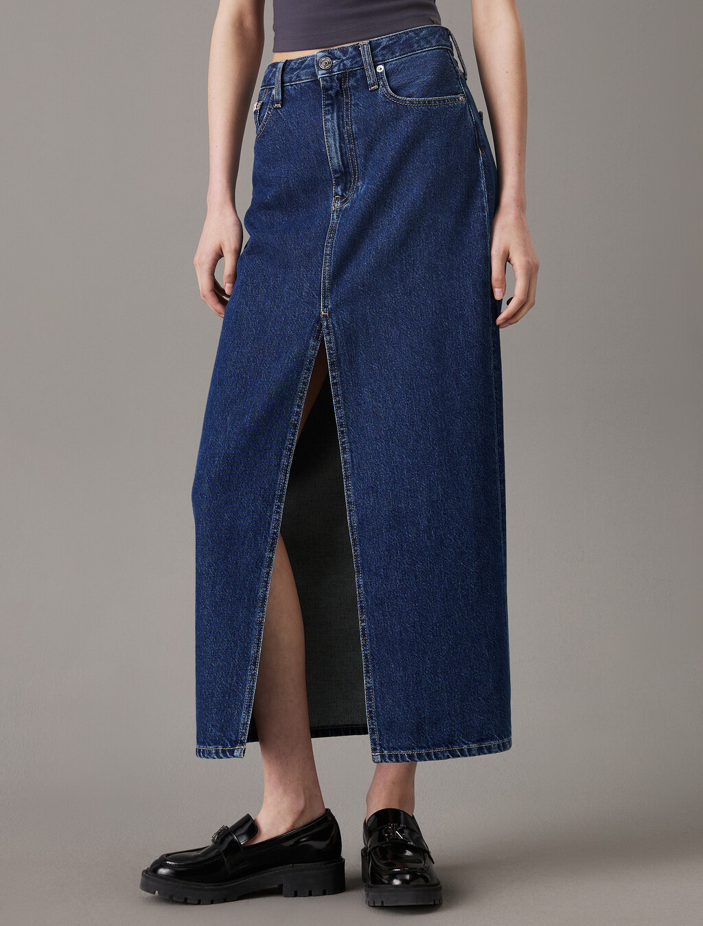 牛仔長裙裝, Denim Dark, hi-res