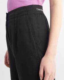 Logo Waistband Twill Straight Pants, Ck Black, hi-res