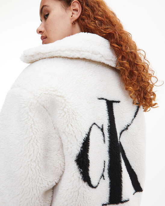 RECYCLED SHERPA MONOGRAM JACKET