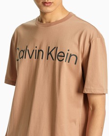 Calvin Logo 圓領上衣, BEAVER FUR, hi-res