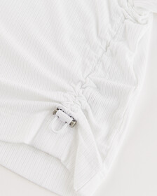 MONOGRAM 側褶 T 裇, Bright White, hi-res