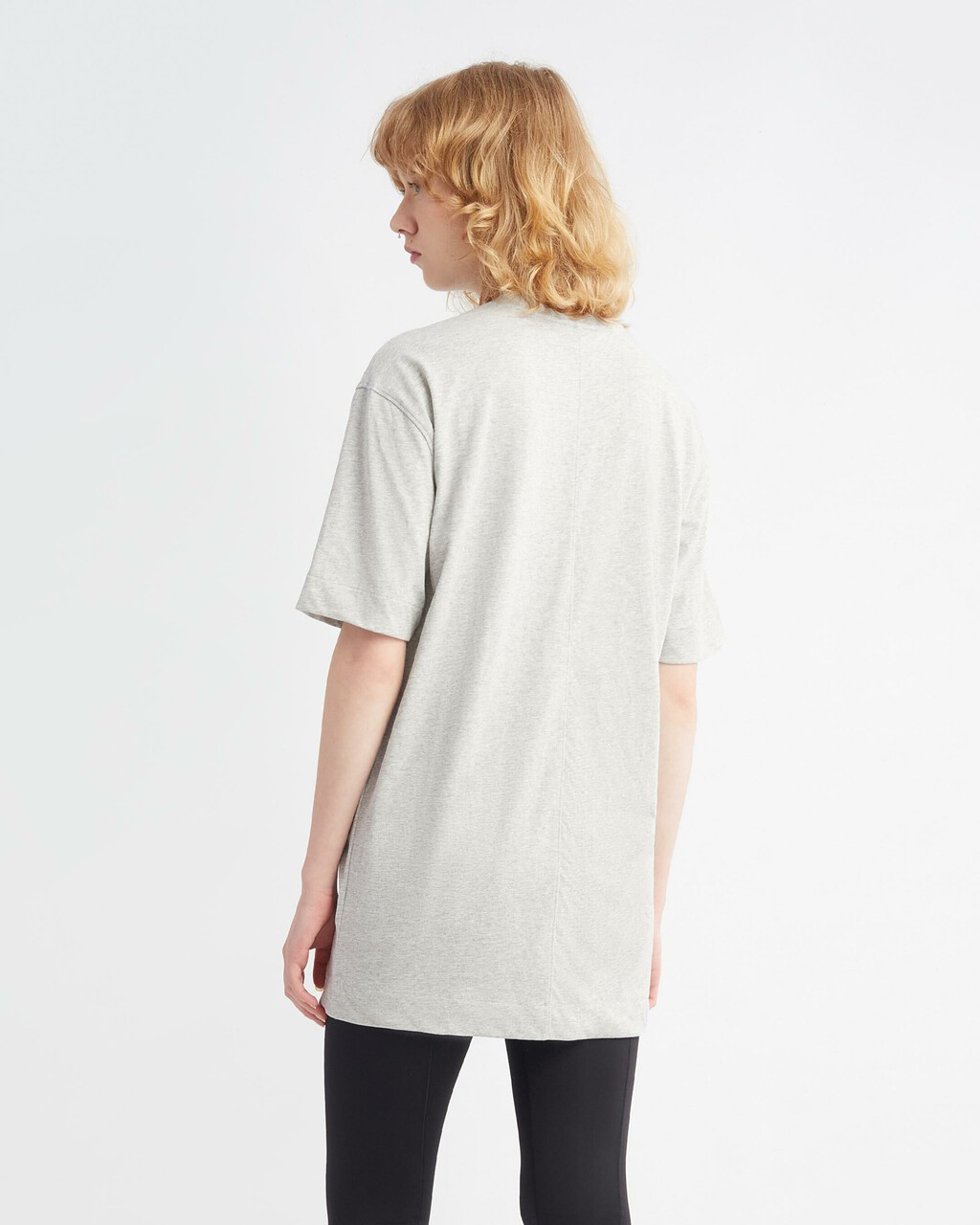 OVERSIZED T-SHIRT DRESS, ATHLETIC GREY H, hi-res