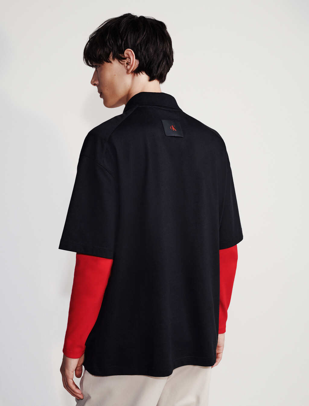 1/4 Zip Polo, Black, hi-res
