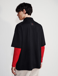 1/4 Zip Polo, Black, hi-res