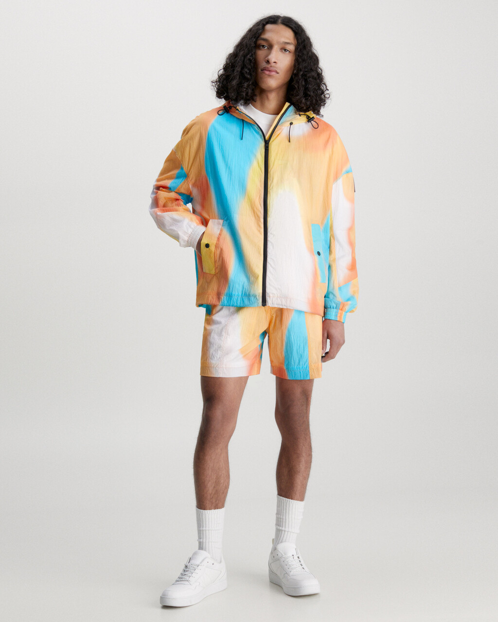 Recycled Nylon Multicolour Windbreaker, Gradient Shift, hi-res