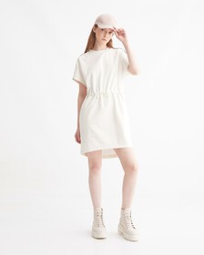RECONSIDERED 標誌飾帶 T 裇連身裙, IVORY, hi-res