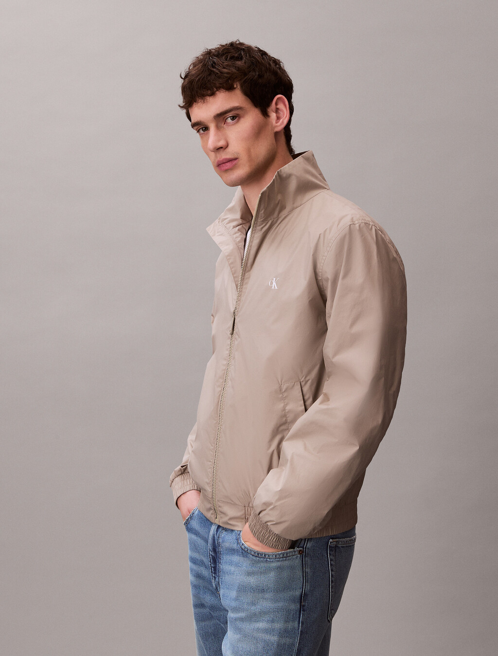 Technical Zip-Up Jacket, Vintage Khaki, hi-res