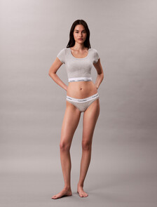 Icon Cotton T-Shirt Bralette, Grey Heather, hi-res