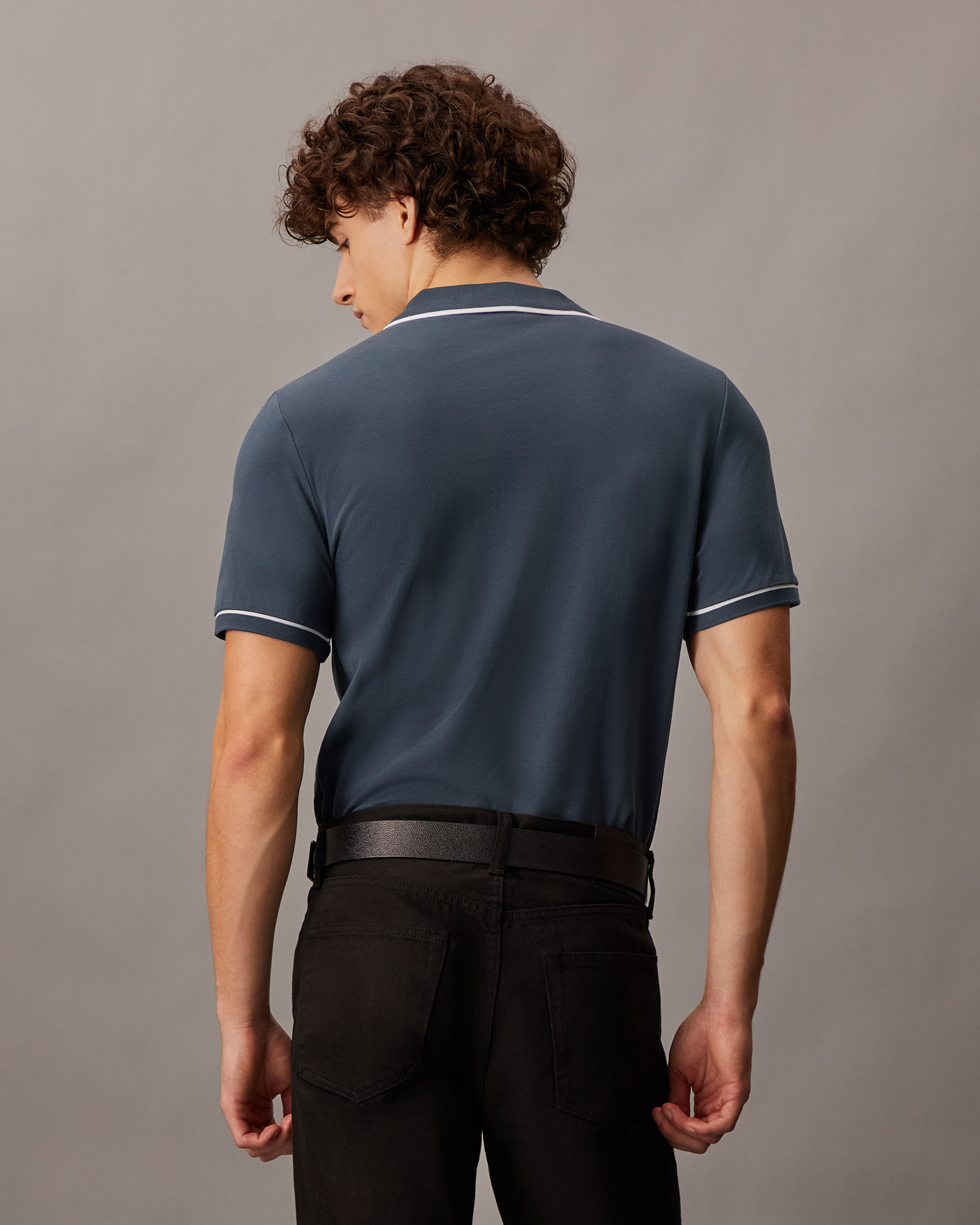 【公式】フジのお歳暮・冬ギフト Polo Slim Shirt Kong Hong Klein Calvin | blue | トップス