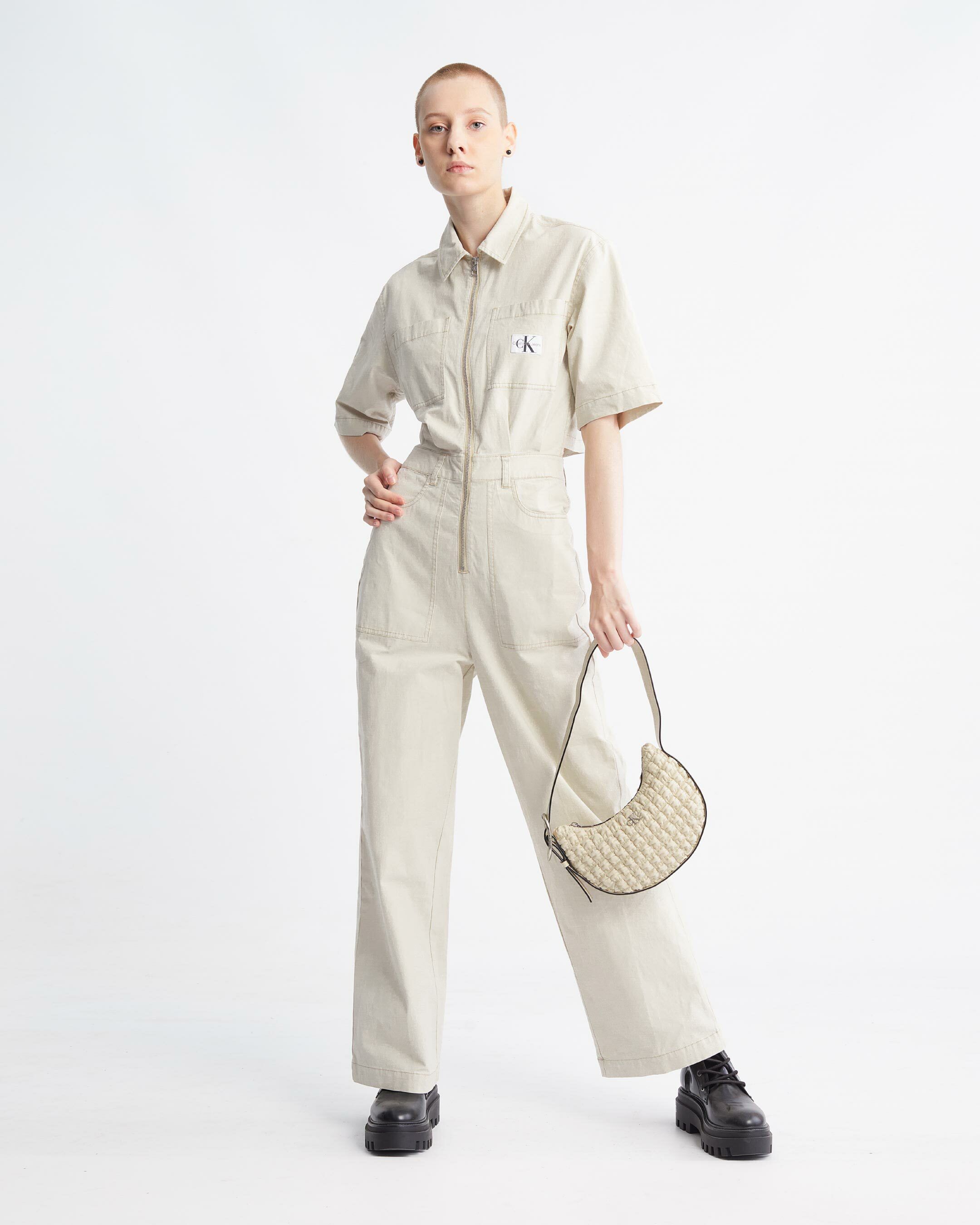 Utility Back Cut Out Jumpsuit Eggshell Calvin Klein Hong Kong