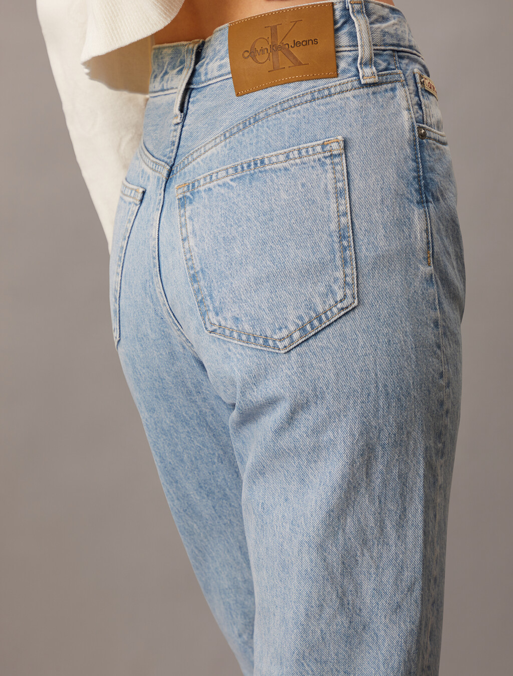Italian High Rise Straight Jeans, Denim Light, hi-res