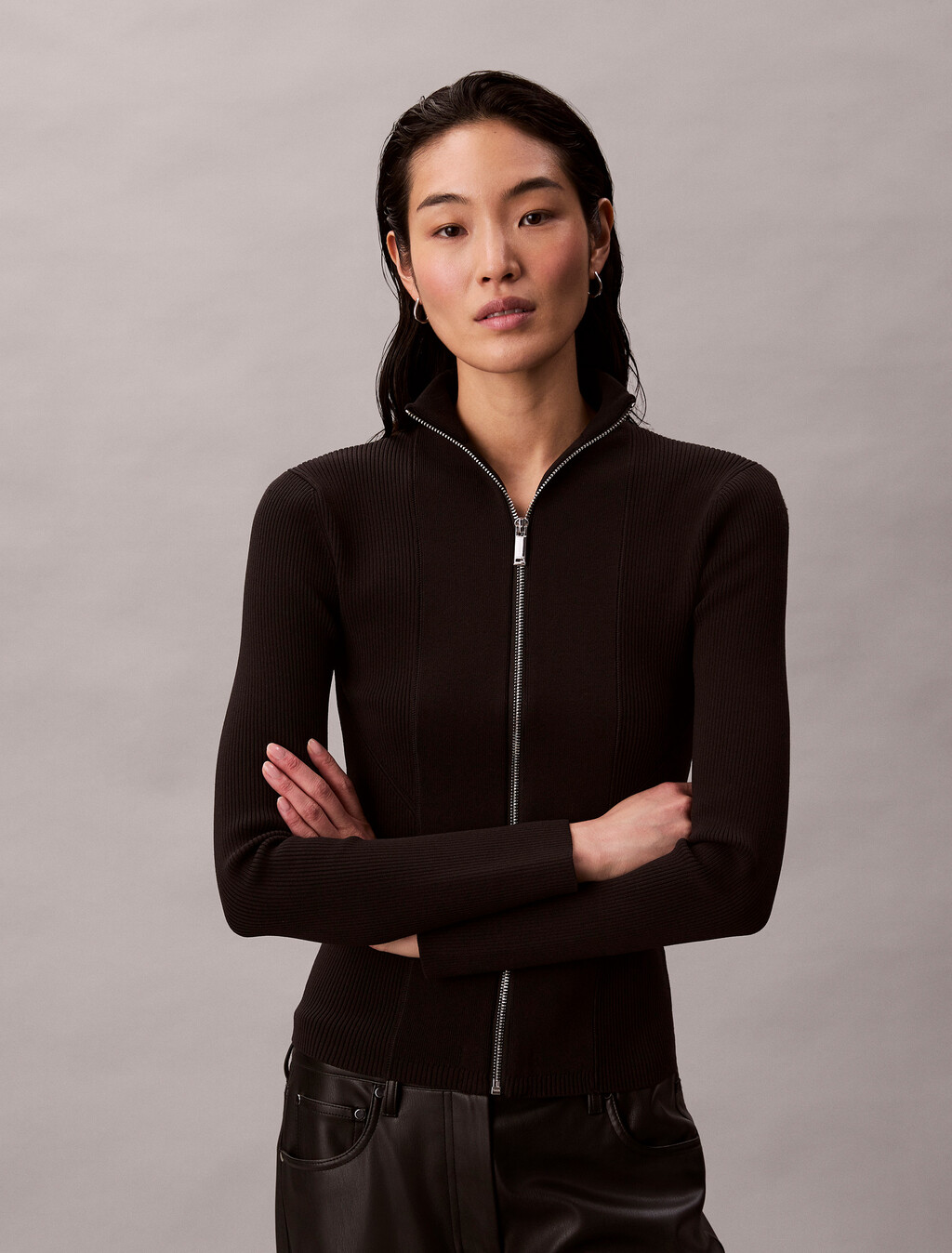 Tech Capsule 尼龍拉鍊外套, Black, hi-res