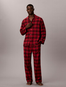 Flannel Pyjama Top, 21634 Domino Plaid Rio Red, hi-res