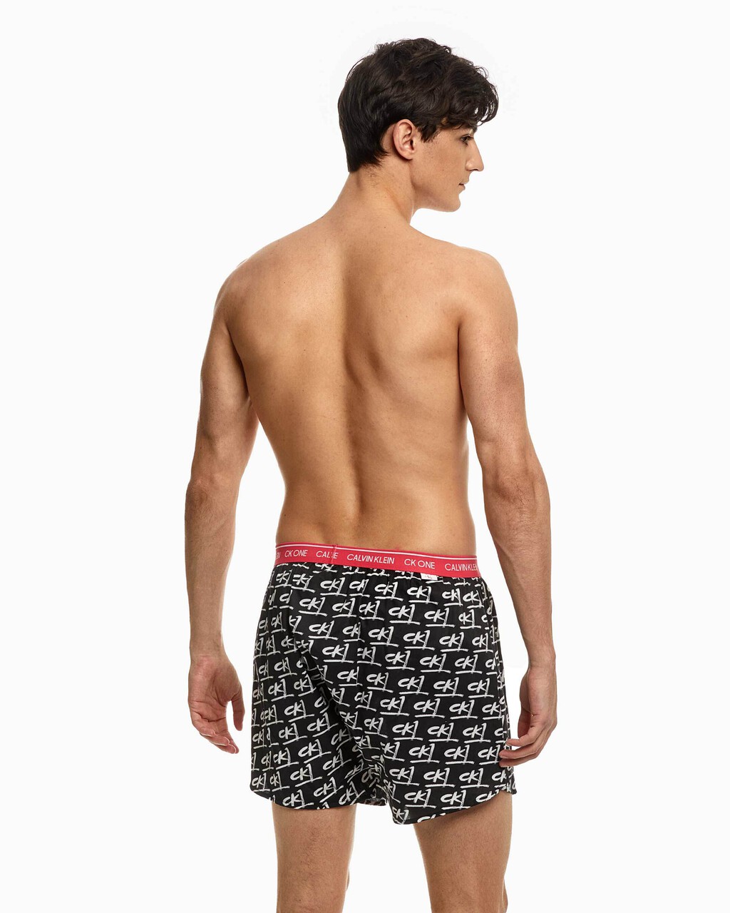 CK ONE WOVEN BOXERS, Painted Logo Print+Black, hi-res