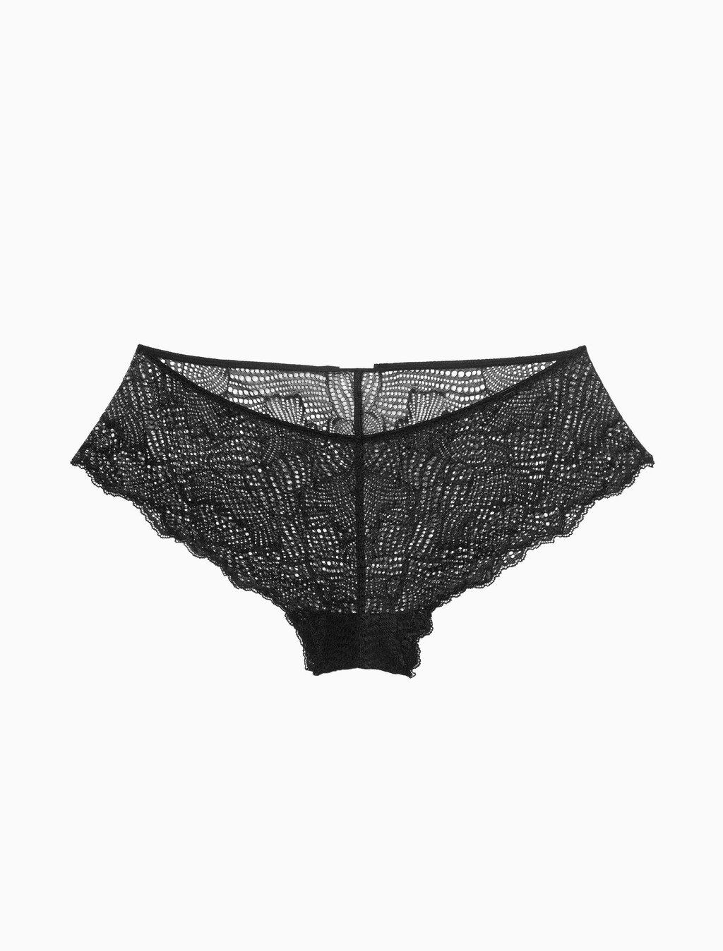 Scalloped Lace Hipster, Black, hi-res