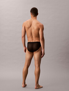 三角內褲 - Microfibre Lace, Black, hi-res